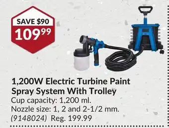 Princess Auto 1,200W Electric Turbine Paint Spray System With Trolley offer