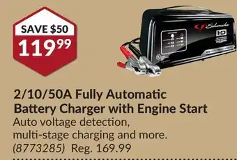 Princess Auto 2/10/50A Fully Automatic Battery Charger with Engine Start offer