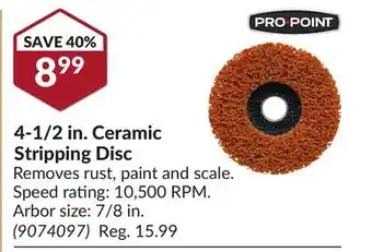 Princess Auto 4-1/2 in. Ceramic Stripping Disc offer