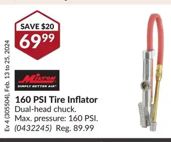 Princess Auto 160 PSI Tire Inflator offer