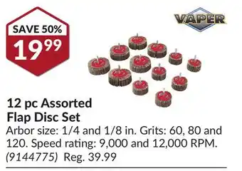 Princess Auto 12 pc Assorted Flap Disc Set offer