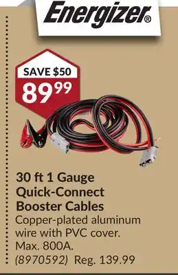 Princess Auto 30 ft 1 Gauge Quick-Connect Booster Cables offer