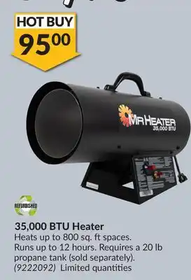 Princess Auto Refurbished 35,000 BTU Heater offer