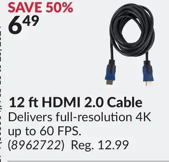 Princess Auto 12 ft HDMI 2.0 Cable offer