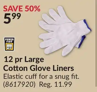 Princess Auto Large Cotton Glove Liners offer