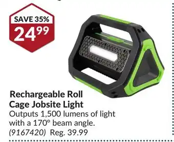 Princess Auto Rechargeable Roll Cage Jobsite Light offer