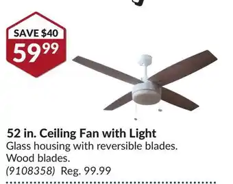 Princess Auto 52 in. Ceiling Fan with Light offer