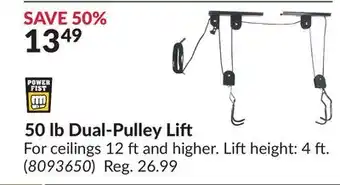Princess Auto 50 lb Dual-Pulley Lift offer