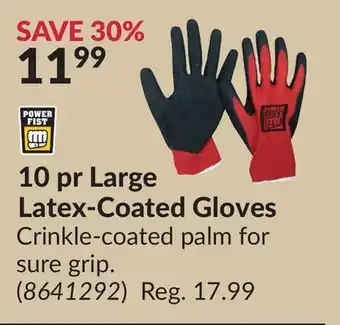 Princess Auto Large Latex-Coated Gloves offer