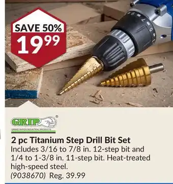 Princess Auto 2 pc Titanium Step Drill Bit Set offer