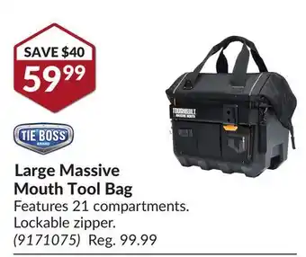 Princess Auto Large Massive Mouth Tool Bag offer
