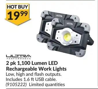 Princess Auto 2 pk 1, 100 Lumen LED Rechargeable Work Lights offer