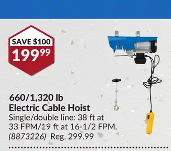 Princess Auto 660/1,320 lb Electric Cable Hoist offer