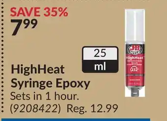 Princess Auto HighHeat Syringe Epoxy Sets offer