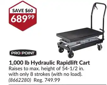 Princess Auto 1, 000 lb Hydraulic Rapidlift Cart offer