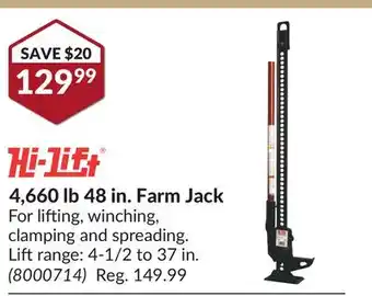 Princess Auto in. Farm Jack offer