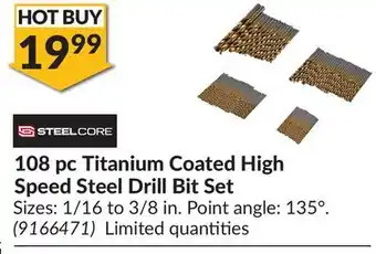Princess Auto 108 pc Titanium Coated High Speed Steel Drill Bit Set offer