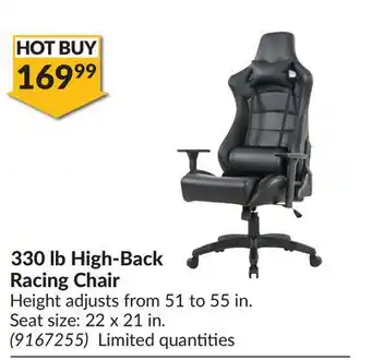 Princess Auto 330 lb High-Back Racing Chair offer