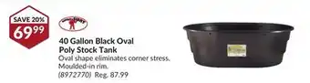 Princess Auto 40 Gallon Black Oval Poly Stock offer
