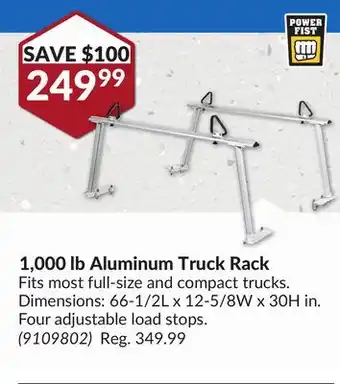 Princess Auto 1,000 lb Aluminum Truck Rack offer