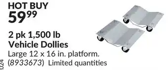 Princess Auto 2 pk 1, 500 lb Vehicle Dollies offer