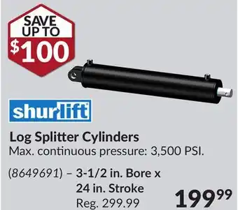 Princess Auto Log Splitter Cylinders offer