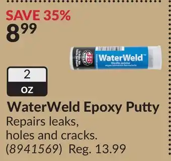 Princess Auto WaterWeld Epoxy Putty offer