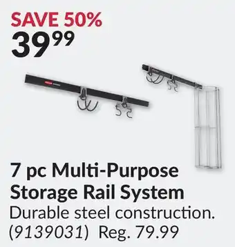 Princess Auto 7 pc Multi-Purpose Storage Rail System offer