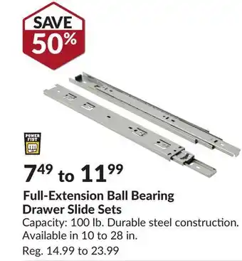 Princess Auto Full-Extension Ball Bearing Drawer Slide Sets offer