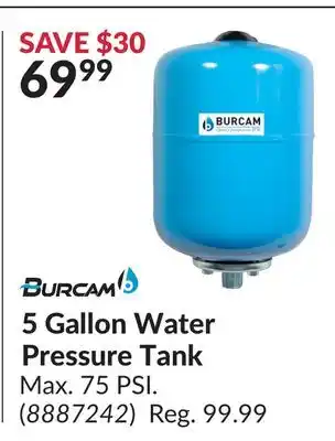 Princess Auto 5 Gallon Water Pressure Tank offer