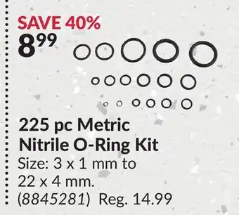 Princess Auto 225 pc Metric Nitrile O-Ring Kit offer