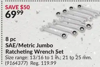 Princess Auto 8 pc SAE/Metric Jumbo Ratcheting Wrench Set offer
