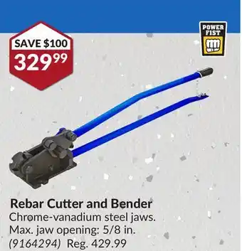 Princess Auto Rebar Cutter and Bender offer