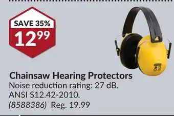 Princess Auto Chainsaw Hearing Protectors offer