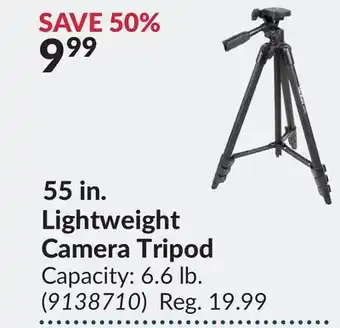 Princess Auto 55 in. Lightweight Camera Tripod offer