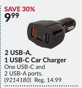Princess Auto USB-A, 1 USB-C Car Charger offer