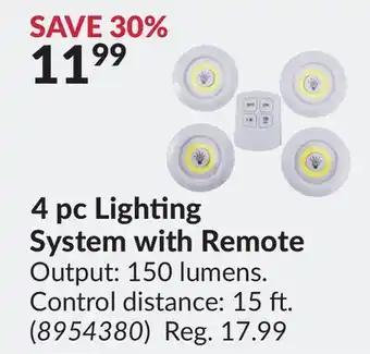 Princess Auto 4 pc Lighting System with Remote offer