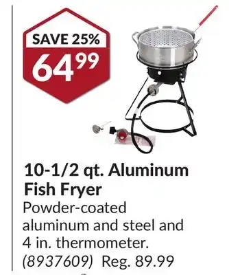 Princess Auto 10-1/2 qt. Aluminum Fish Fryer offer