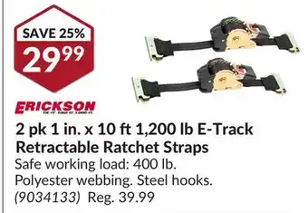 Princess Auto 1 E-Track Retractable Ratchet Straps offer