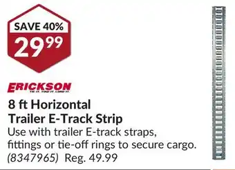 Princess Auto 8 ft Horizontal Trailer E-Track Strip offer