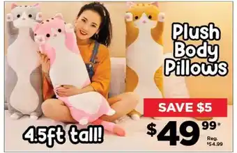 Showcase Plush Cat Body Pillows 4.5ft offer