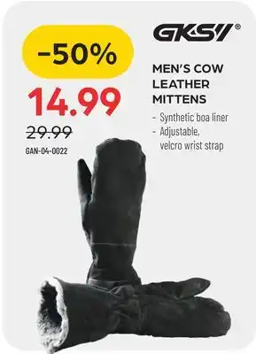 Pronature MEN'S COW LEATHER MITTENS offer