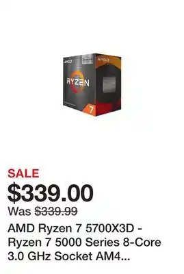 Newegg AMD Ryzen 7 5700X3D - Ryzen 7 5000 Series 8-Core 3.0 GHz Socket AM4 105W None Integrated Graphics Processor - 100-100001503WO offer