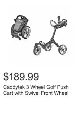 Costco Caddytek 3 Wheel Golf Push Cart with Swivel Front Wheel offer