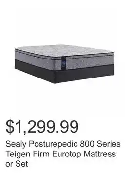 Costco Sealy Posturepedic 800 Series Teigen Firm Eurotop Mattress or Set offer