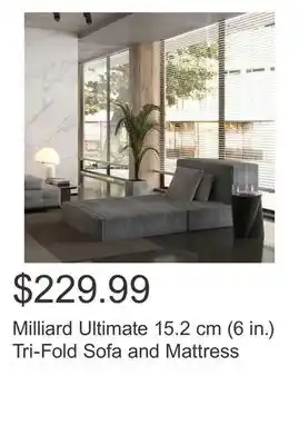 Costco Milliard Ultimate 15.2 cm (6 in.) Tri-Fold Sofa and Mattress offer
