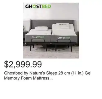 Costco Ghostbed by Nature's Sleep 28 cm (11 in.) Gel Memory Foam Mattress with Adjustable Base offer