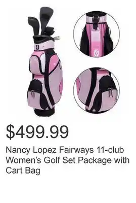 Costco Nancy Lopez Fairways 11-club Women's Golf Set Package with Cart Bag offer
