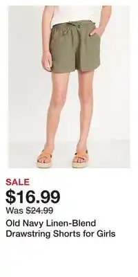 Old Navy Old Navy Linen-Blend Drawstring Shorts for Girls offer