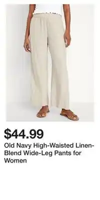 Old Navy Old Navy High-Waisted Linen-Blend Wide-Leg Pants for Women offer